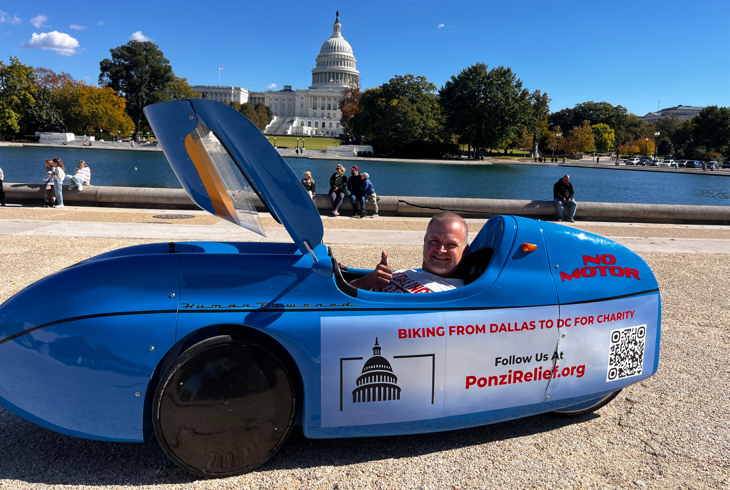 DC picture of Aaron Novington 2,000 miles bike ride from Dalles to DC for Charity